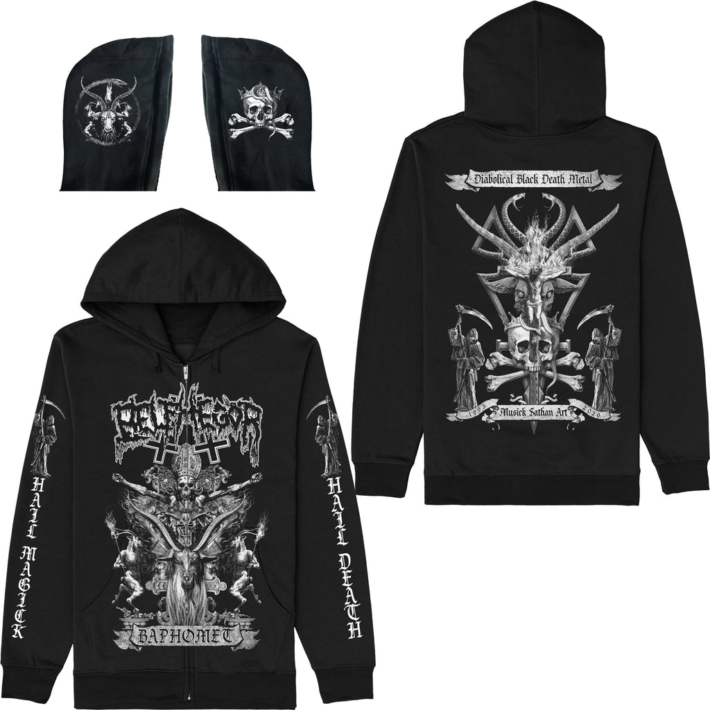 Belphegor ブラックメタル black l Belphegor - Baphomet zip-up hoodie – Night Shift Merch