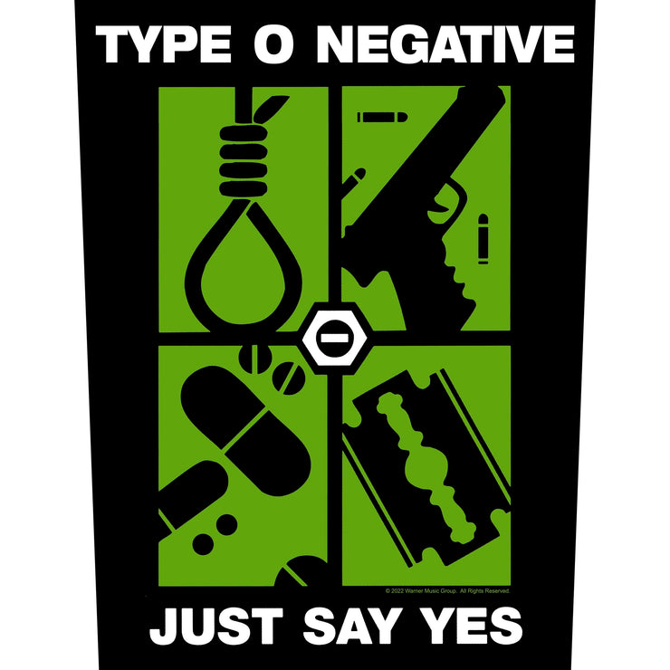 Type O Negative - Just Say Yes back patch