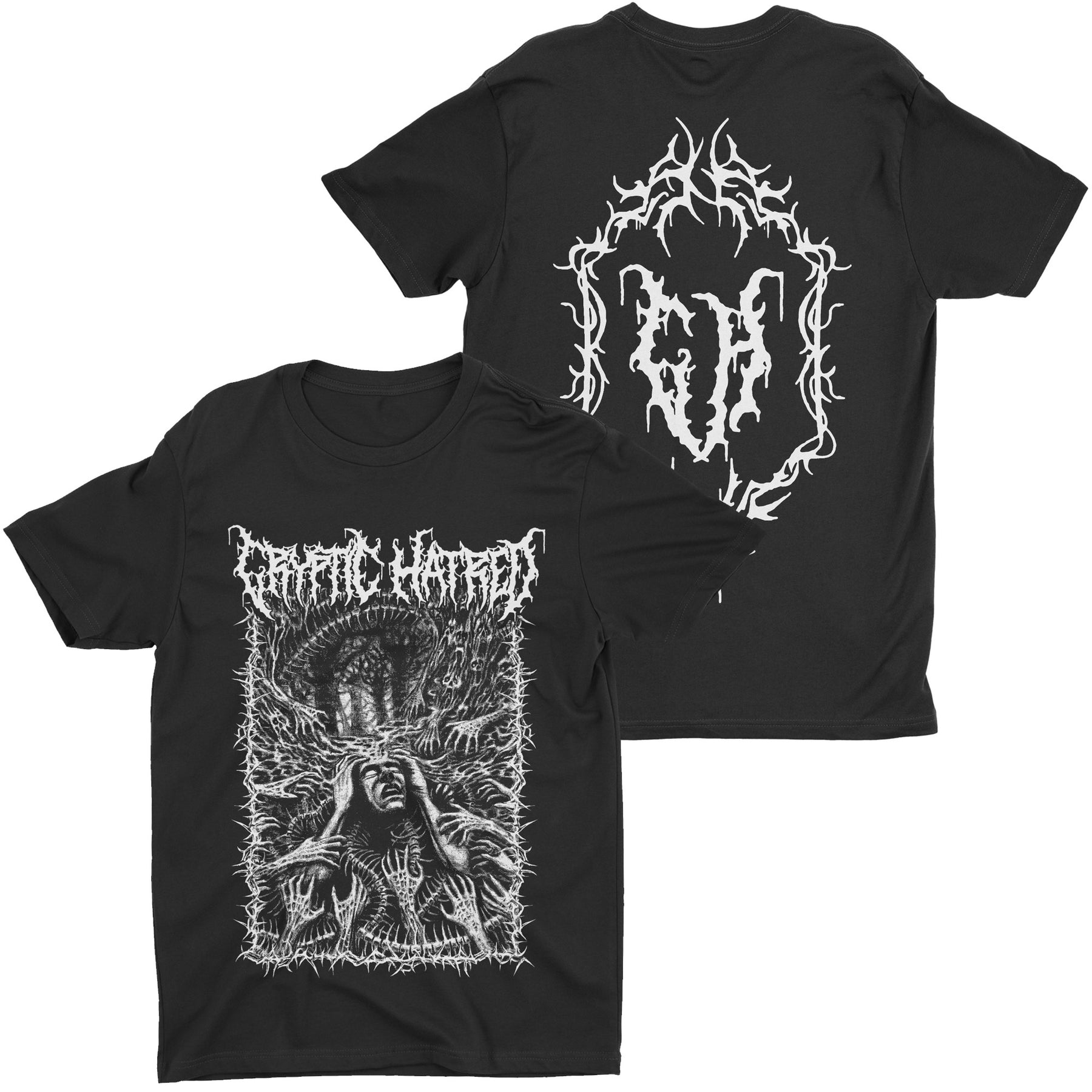Cryptic Hatred - Internal Torment B&W t-shirt – Night Shift Merch