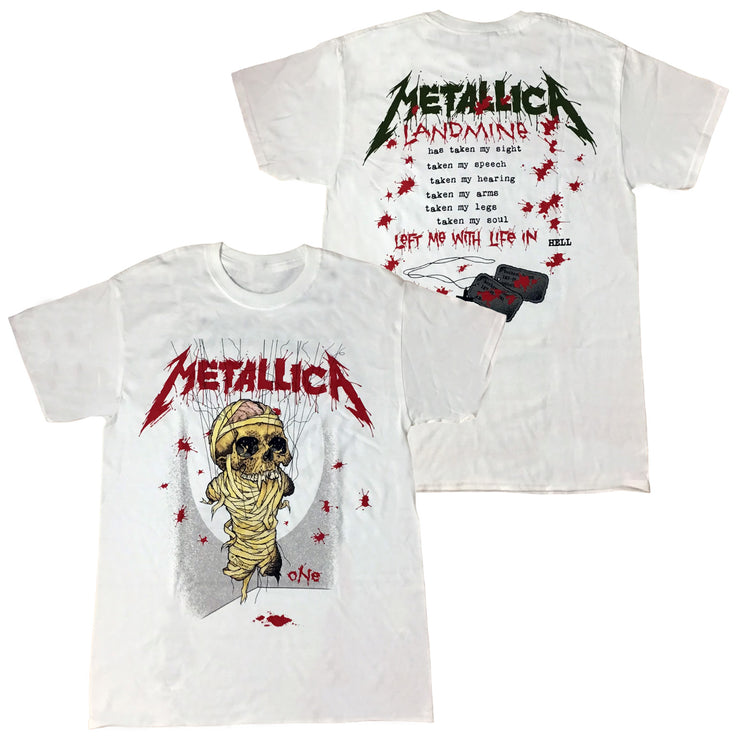 Metallica One Landmine Men T-Shirt Blanc Regular - T-Shirt Officiel Groupe