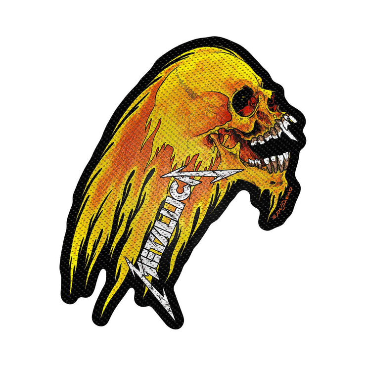 Metallica - Flaming Skull die cut patch