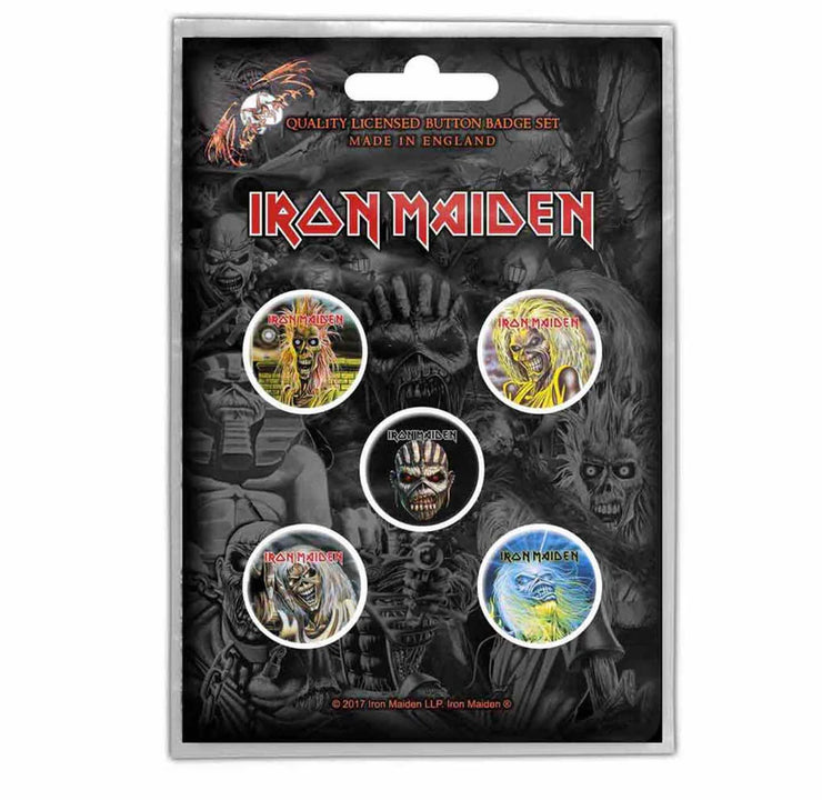 Iron Maiden - The Faces Of Eddie button pack