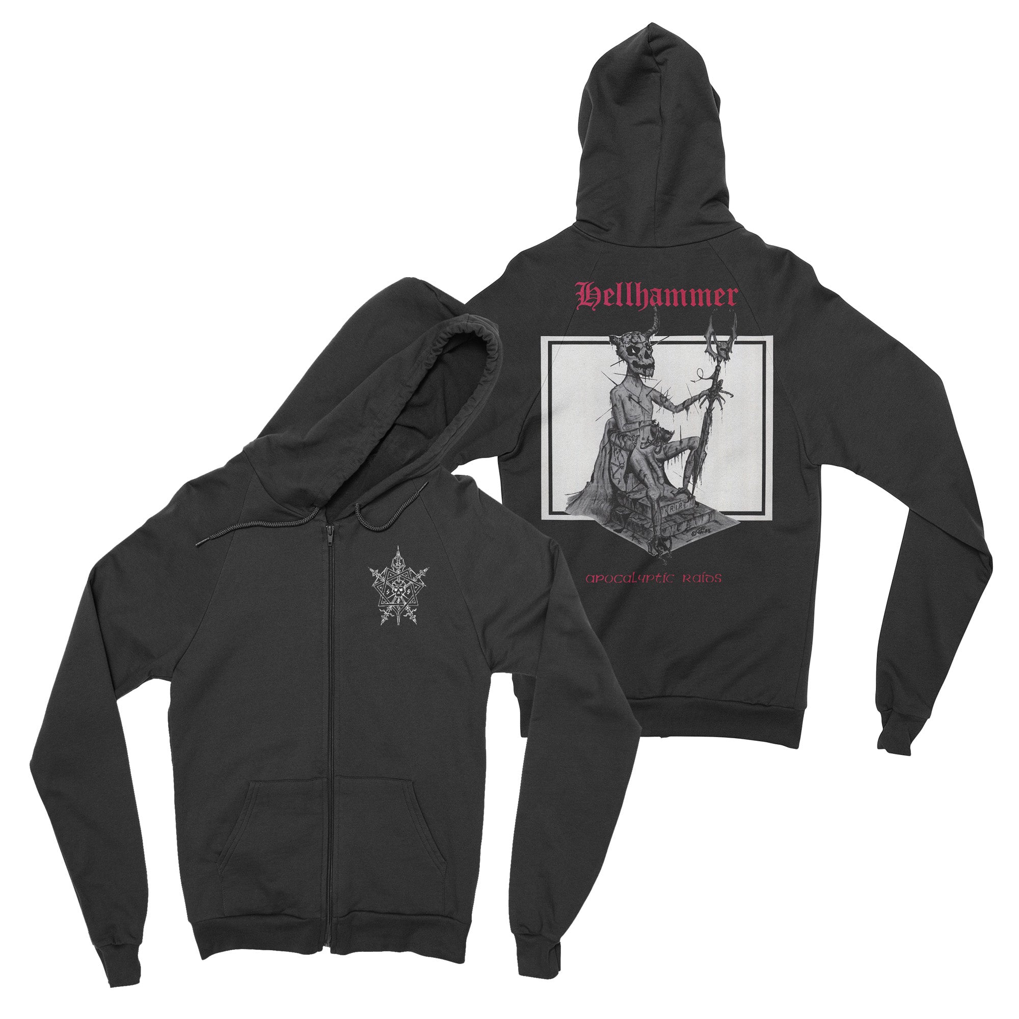 トップス Hellrazor Zip up hoodie HELLRAZOR LOGO EMB FULL ZIP HOODIE / BLACK/GREY (ヘル