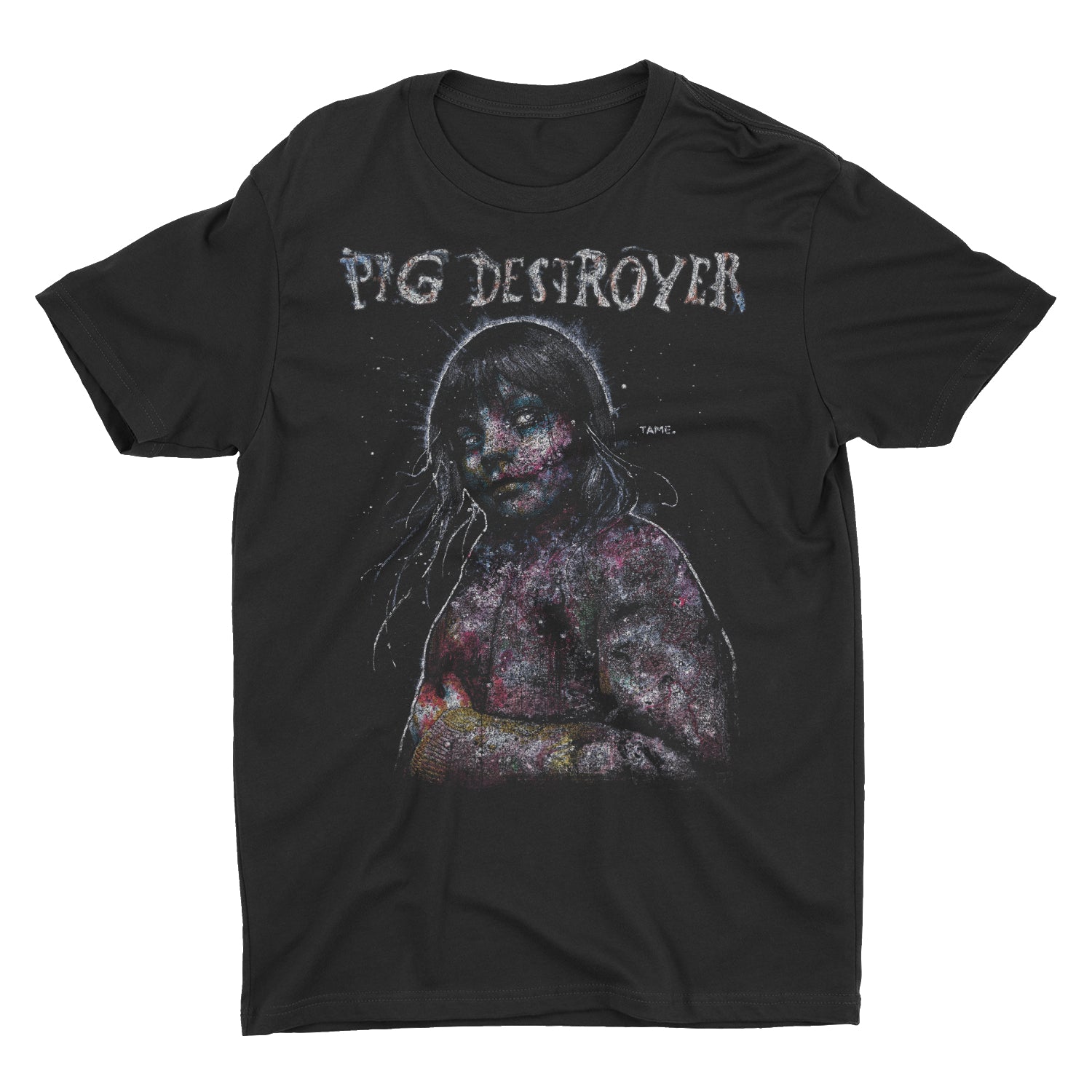 [AFTERMATH] AFTERMATH PIG DYED AFTERNOON TEE /追跡付 Cut Above the Rest III Black - A pink pig Le Mans P-car